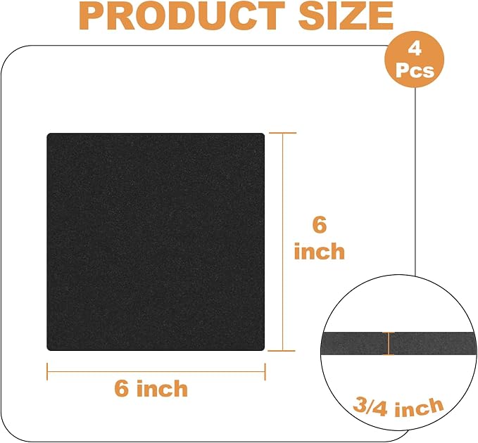 Storystore 4 Pcs 3/4" Thick Foam Padding Sheets