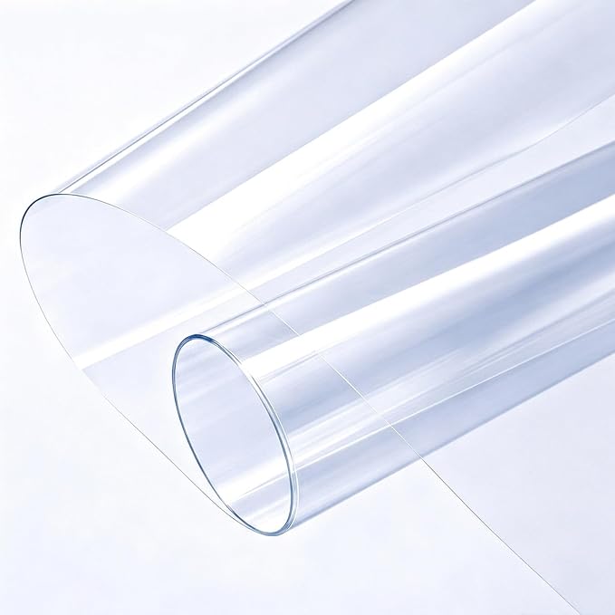 SHISU Clear Vinyl Fabric 0.3mm Medium Weight PVC Sheet Roll | Durable