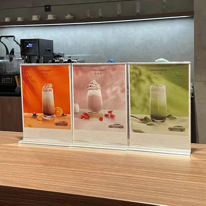 newnewshow Acrylic Sign Holder 8.5x5.5 Inch 3 Pack Horizontal T Shape