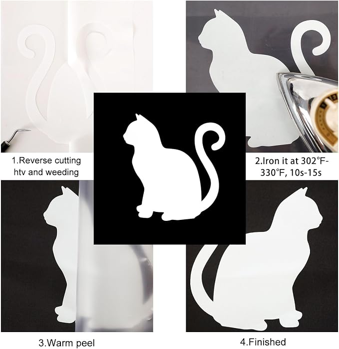 FUNKAKA Heat Transfer Vinyl Reflective White HTV Roll, Reflective HTV Vinyl