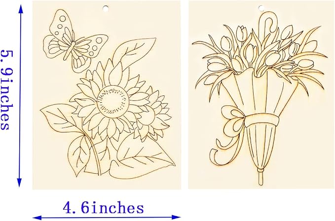 Piatoeke 16PCS 5.9×4.7in Unfinished Wood Craft to Paint, Fun Things to Paint