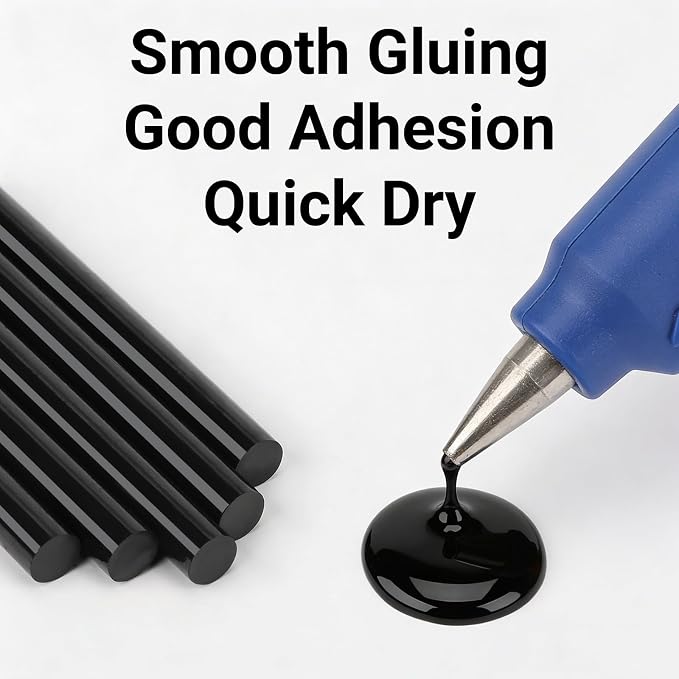 72 Pack Black Hot Glue Sticks, Decoration, Car Dent Repair, Gluing Project