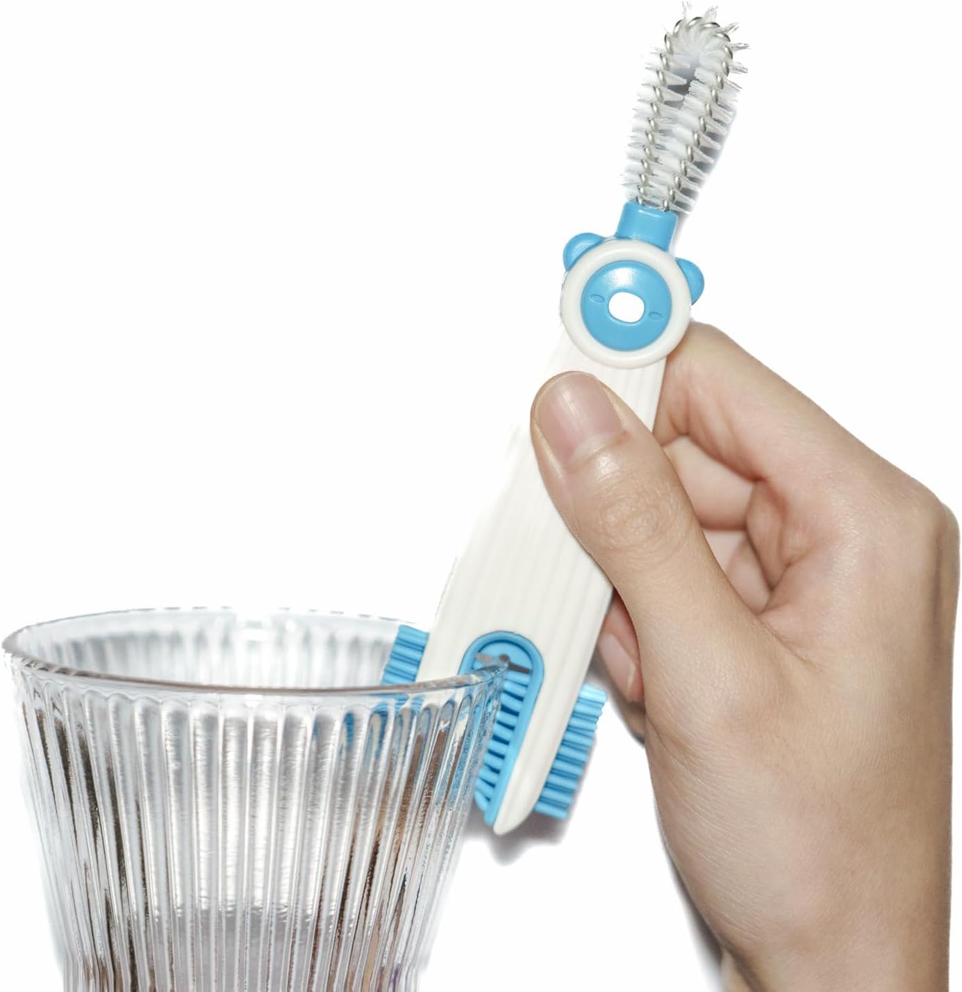 3 in 1 Cup Lid Gap Cleaning Brush Set with 3 Straw Cleaner Brush, Multifunctional Cup Cover Cleaning Brush, Small Cleaning Brushes for Nipple, Water Bottle Lid, Home Kitchen Cleaning Tools, Pack of 6