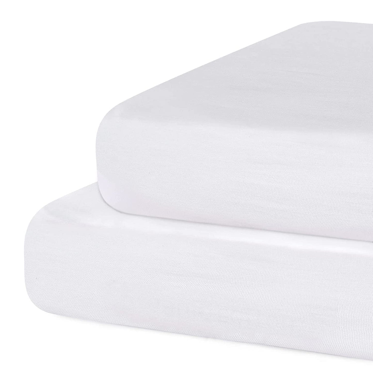 Fitted Crib Sheet 100% Cotton 52"x28"x8", 2 Pack Crib Mattress Sheet Set Fit for Standard Crib and Toddler Bed Mattress, Baby Crib Sheets Boys Girls, White