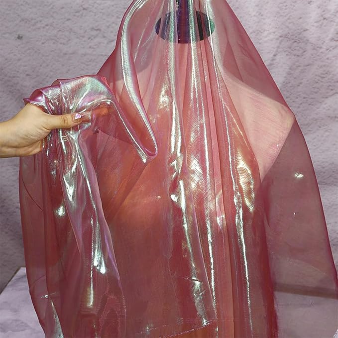 Wine-Red 11 Yard Long 59-Inch Wide Iridescent Organza Fabric