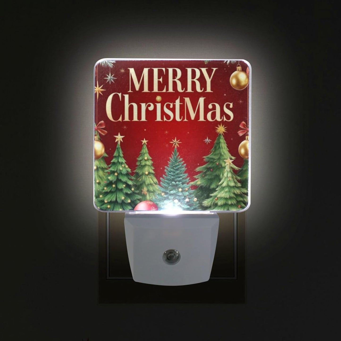 Aslsiy Night Light for Kids Christmas Tree Snowflakes Sparkling (20) Plug in Wall Lamp LED Dusk to Dawn Sensor Energy Saving Nightlight for Boys Girls Men Women