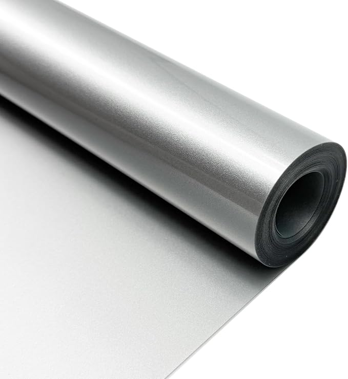 Silver Heat Transfer Vinyl HTV Roll Matte PU 12" x 15 ft. | Easy to Cut