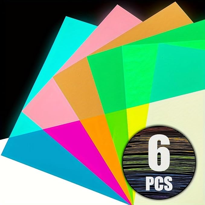 Fluorescent Glow in Dark HTV, Luminous Heat Transfer Lettering Film Glow in The