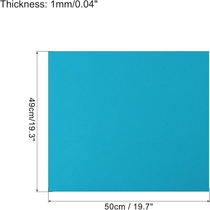 MECCANIXITY EVA Foam Sheets Lake Blue 19.7 Inch x 19.3 Inch 1mm Thick Crafts