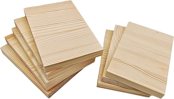 8PCS Rectangle Wood Boards Unfinished Wood Blocks