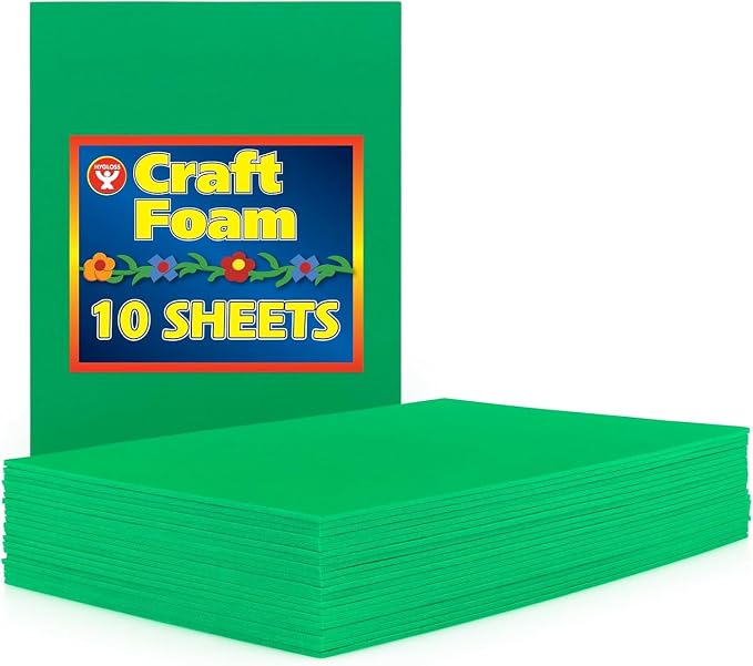 Hygloss Products Sheets for Crafts Colorful Foam for DIY Arts & Craft, 10 Piece