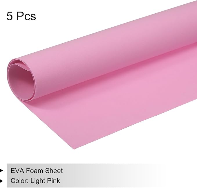 MECCANIXITY EVA Foam Sheets Light Pink 19.7 Inch x 17.7 Inch 0.8mm Thick Crafts
