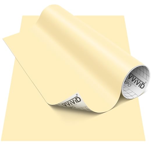 VViViD DECO65 Matte Pastel Ivory Permanent Adhesive Craft Vinyl
