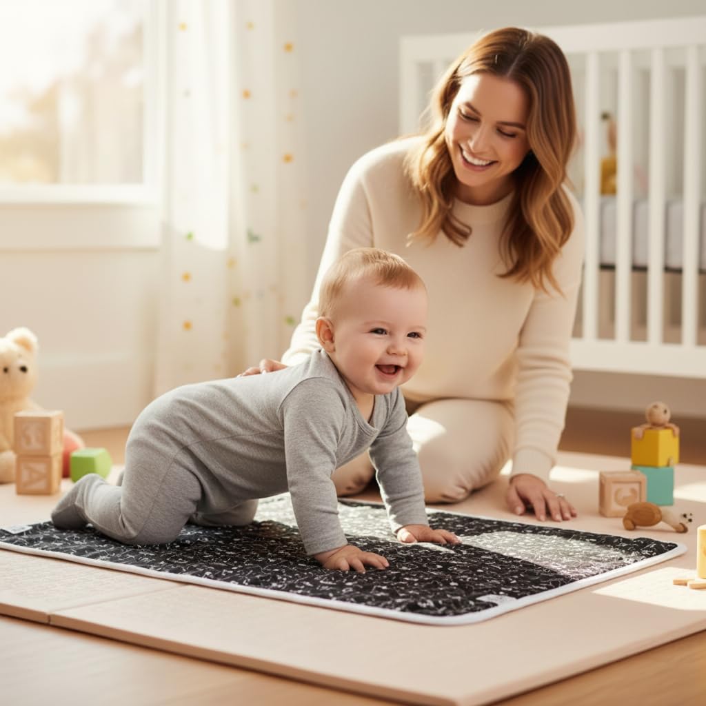 Flockthree Waterproof Baby Diper Changing Pad with Storage Bag (28.7" X 19.7") Washable Wipeable Reusable Leak Proof Diaper Travel Mat Station Changing Mattress Liner Cribs Bed Cover, Dogs