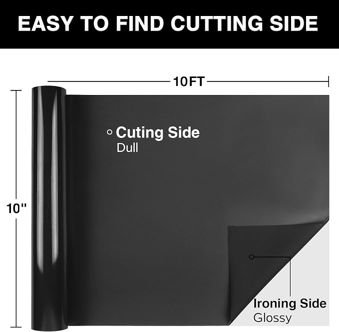 TORC Black Puff 3D HTV Vinyl Heat Transfer, Bags | Easy Cut & Weed | Compatible