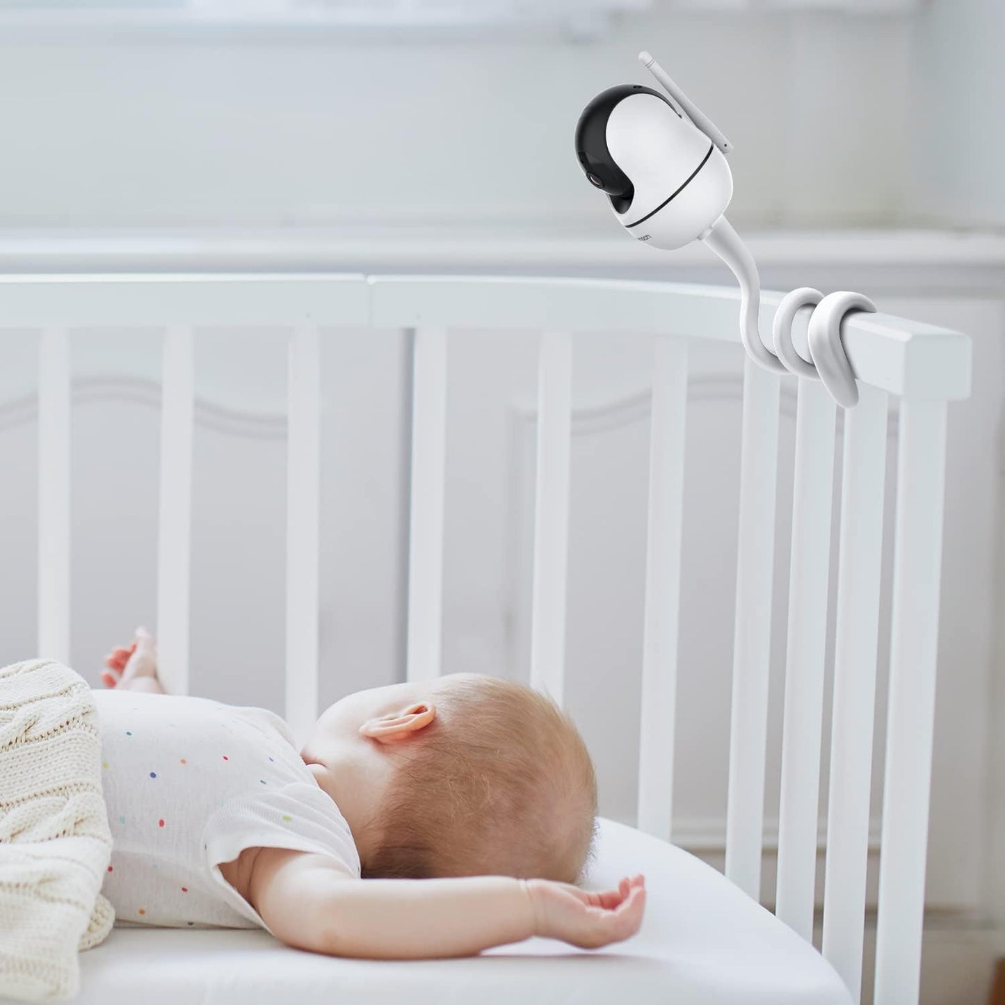 bonoch Baby Monitor Mount for BBM01/ BBM02/ BBM03/14 Crib Camera Holder Wall Mount Flexible Twist Versatile Without Wall Damage, Baby Camera Stand for Crib Nursery