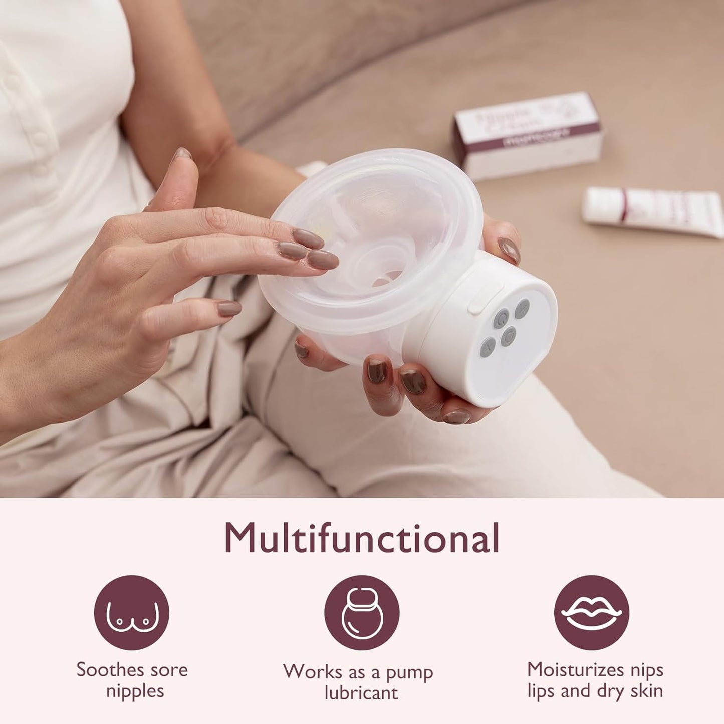 Momcozy Nipple Cream Safe for Breastfeeding, Plant-Based Ingredients, Lanolin-Free Nipple Balm, Soothing Cream, Breastfeeding Essentials for Nursing & Pumping Moms, 1.41 oz