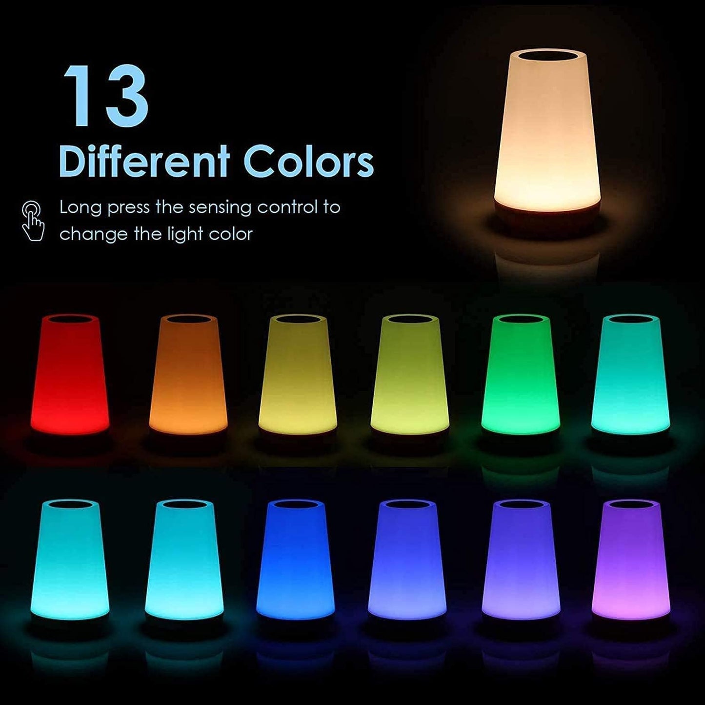 Touch Night Light for Kids: Dimmable LED Nursery Lamp for Baby - Eye-Caring Soft Warm White Light USB Rechargeable Portable Bedside for Toddlers Bedroom Living Room