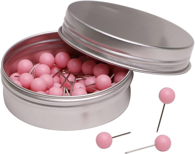 Tupalizy 100PCS 1/4 Inch Small Round Head Map Tacks Pins
