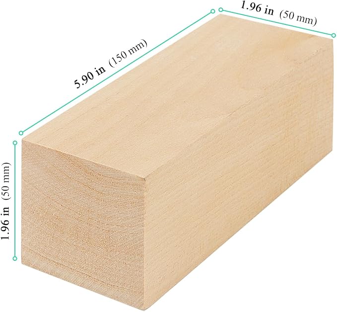 12 PCS 6x2x2 Inch Basswood Carving Blocks, Basswood Square Wood Blocks