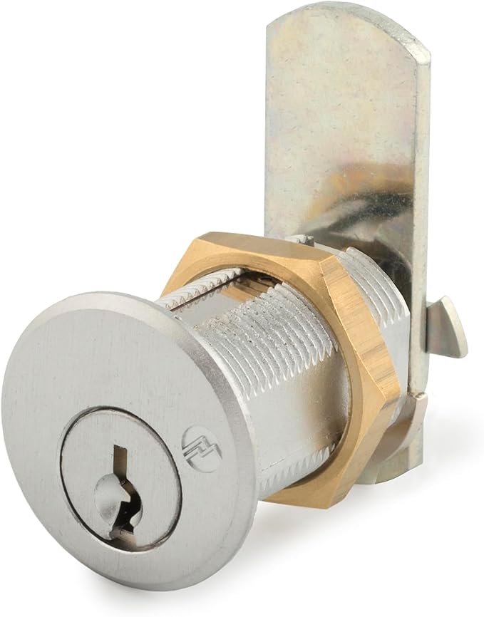 Olympus Lock DCN1 101 26D Rekeyable Cam Lock | 1” Cylinder 101 Key Lock, Keyed Alike | US26D Chrome Cabinet Locks | Grade 1 Cam Lock | Reversible Cam Lock for Doors & Drawer Lock