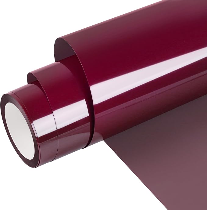 WRAPXPERT Maroon HTV Heat Transfer Vinyl Rolls, Maroon Iron on Vinyl 12" x5ft