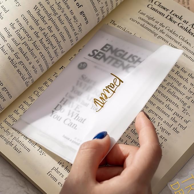 Yoksas 240Pcs Black Golden Foil Sentence Quote Stickers, Transparent Junk