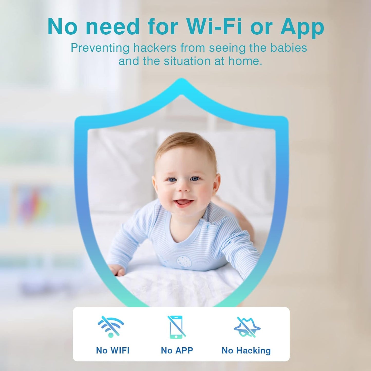 Baby Monitor with 2 Cameras, Video Baby Monitor, 4.3" LCD Split Screen,2-Way Audio, Crying Detection, Night Vision, Temperature Detection