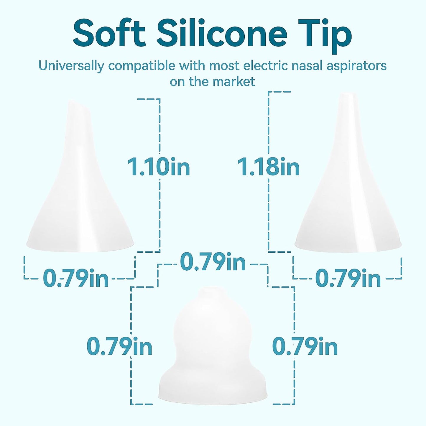 Compatible with Grownsy / Watolt / LittleTora / HEYVALUE / Cocobela / HailiCare / MOMIDEAL / KIDIRA / TEQIN Baby Nasal Aspirator Replacement Tips (3 Packs)