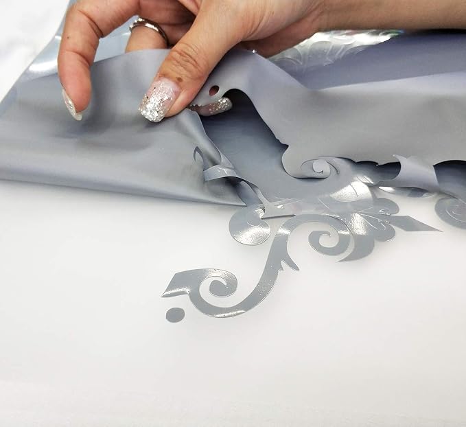 guangyintong Heat Transfer Vinyl Silver HTV Rolls, Matte Surface PVC Material