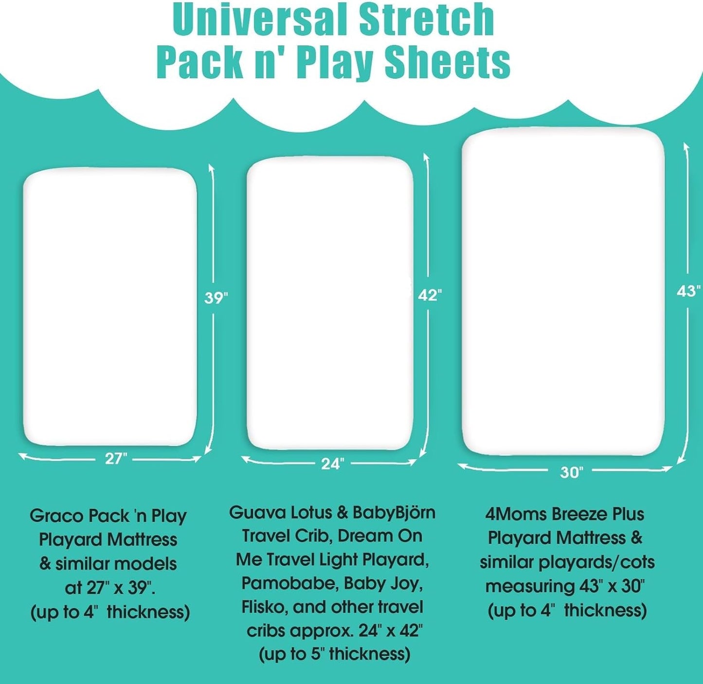 Pack n Play Sheets, BROLEX 2 Pack Mini Crib Sheets,Stretchy Portable Fitted Playard Sheet Set, Convertible Playard Mattress Cover,Ultra Soft Breathable Material,Elephant Whale