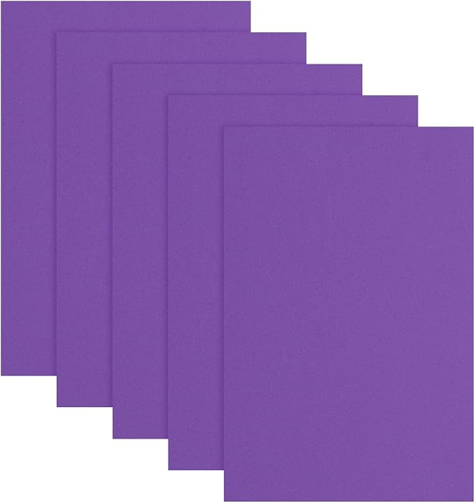 uxcell 5 Pcs Dark Purple EVA A4 Foam Sheets Crafts, 12 x 8 Inch Foam Paper
