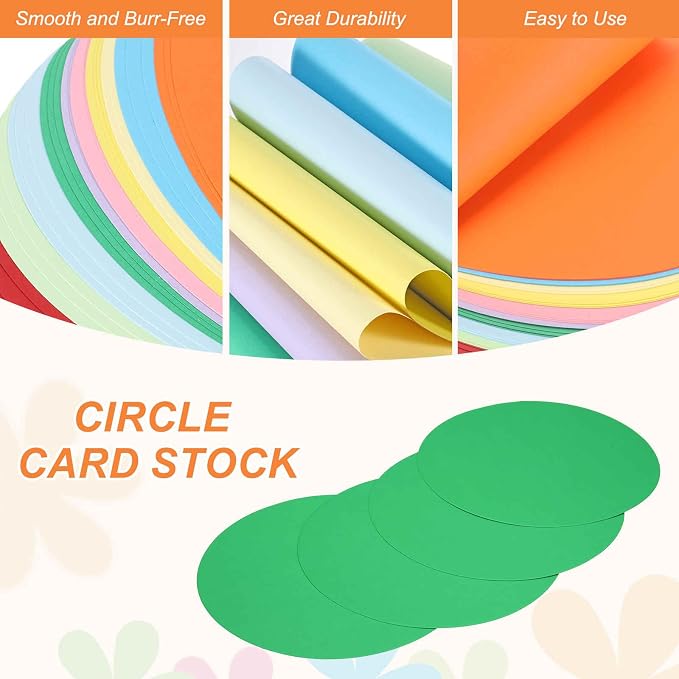 MECCANIXITY 24 Pcs Circle Card Stock, 5.9 Inch Round Cutouts Paper Thick