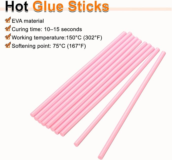 HARFINGTON 10pcs Hot Glue Sticks 0.28" Dia x 3.94" Long EVA Mini Hot Melt