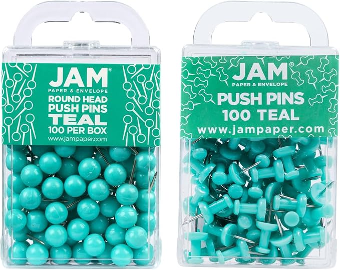 JAM PAPER Colorful Push Pins