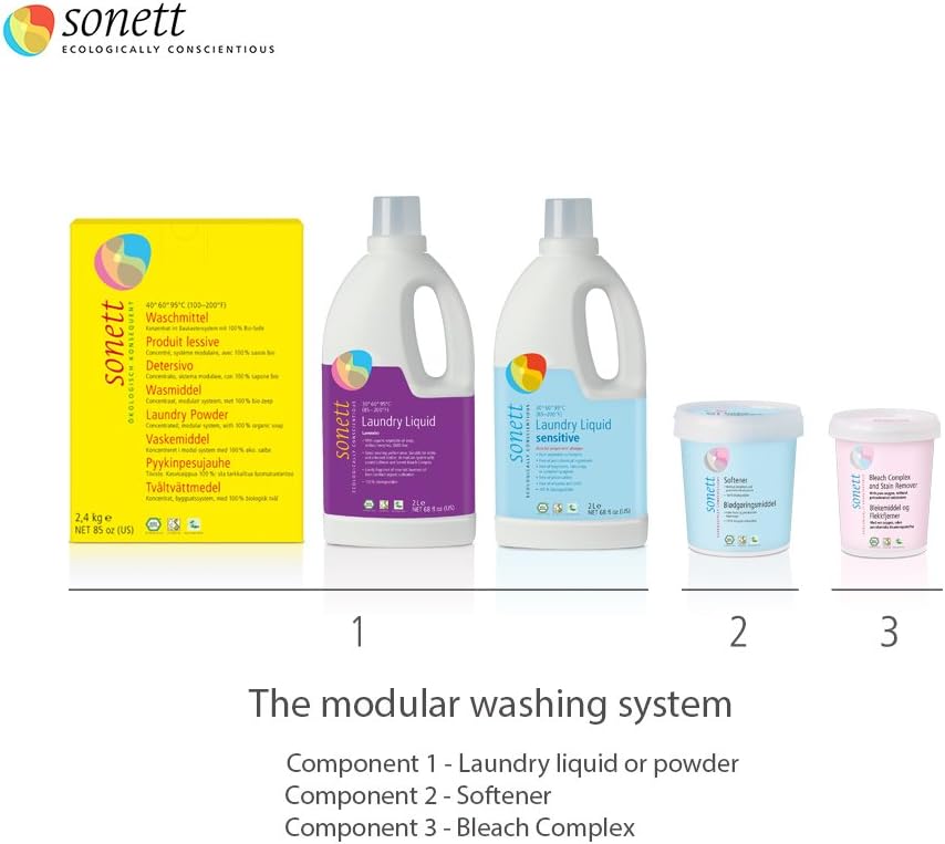 Sonett Organic Laundry Liquid Detergents Soap All Textiles (Lavender, 1 Count) Certified Organically Grown
