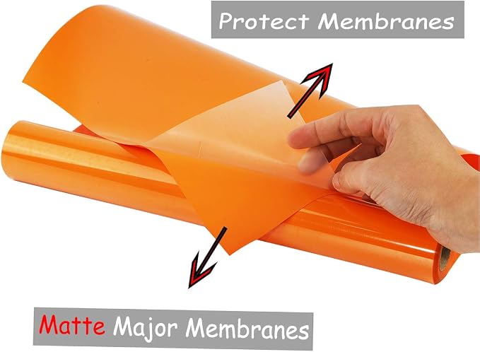 guangyintong Heat Transfer Vinyl Orange HTV Rolls, Matte Surface PVC Material