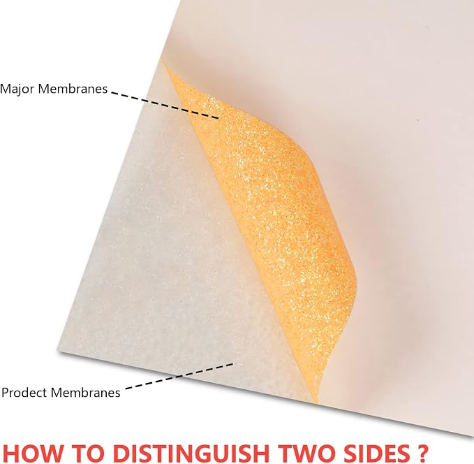 guangyintong Glow Glitter Orange Yellow Heat Transfer Vinyl HTV Rolls, Glitter