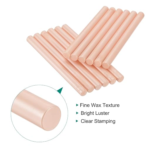 MECCANIXITY 12 Pcs Light Pink Cylinder Sealing Wax Stick Glue Gun Wax Seal Rod