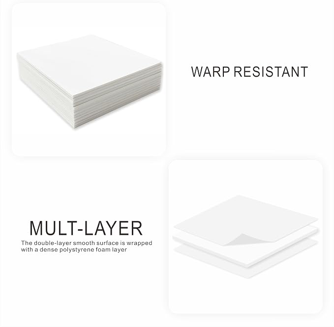 Foam Board 12 x 18 in, ZXUNLIEH 12 Pack White Poster Board, 3/16 in Thick |