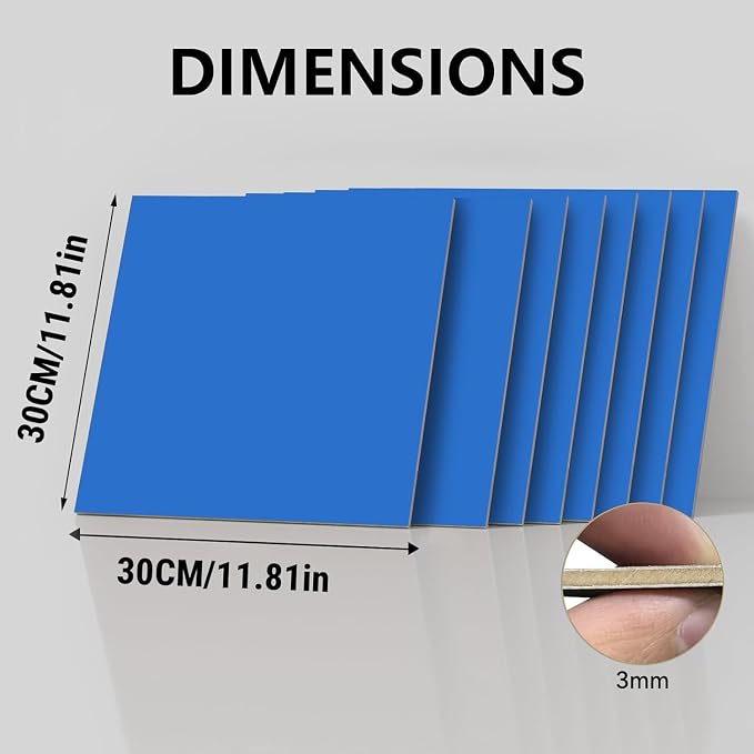 8 Pack Pre-Painted Colored Plywood Sheets, DIY Crafts, Models Making