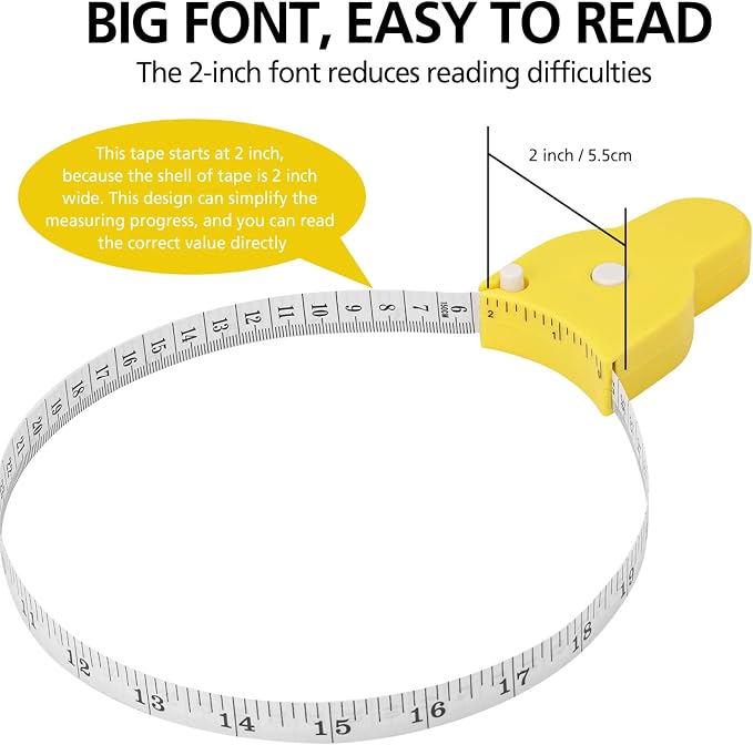 2PCS Tape Measure Body Measuring Tape 60inch, Retractable Measuring Tape