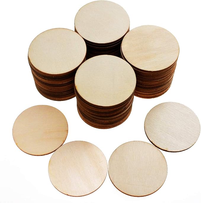 100 Pieces Unfinished Wood Circle