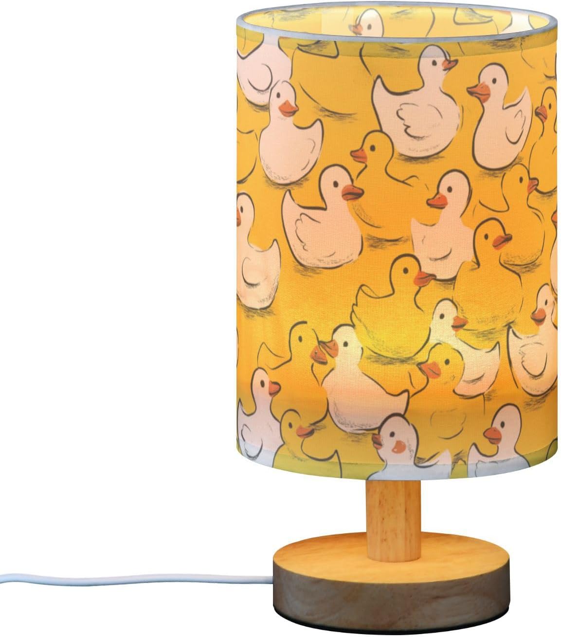 Yellow Duck Ducky Table Lamp for Bedroom Bedside Lamp Desk Lamps Cylinder Nightstand Lamp for Living Room Office Decor