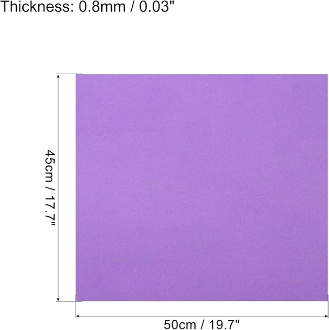 MECCANIXITY EVA Foam Sheets Dark Purple 19.7 Inch x 17.7 Inch 0.8mm Thick