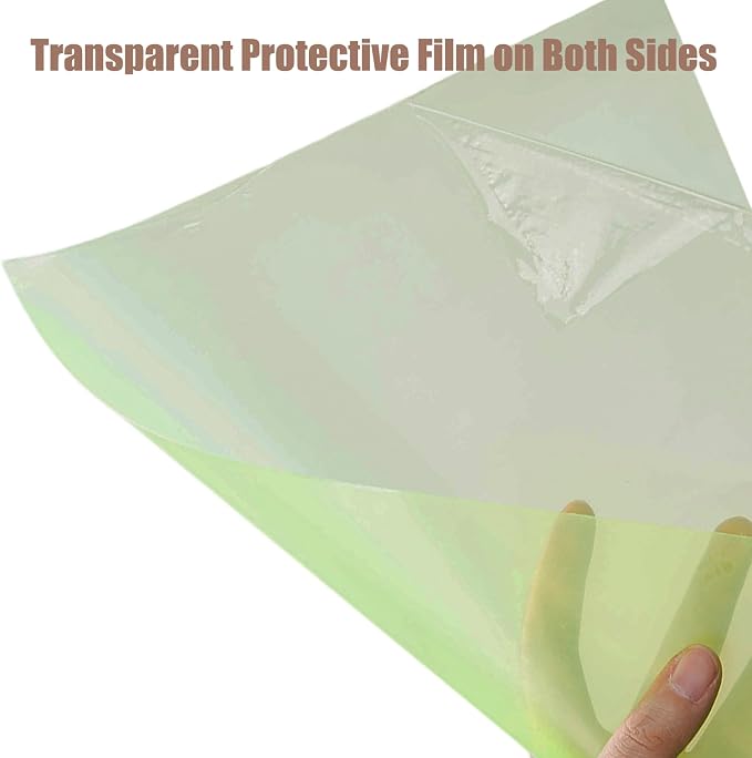 10-Pack A4 Colored PVC Flexible Plastic Sheets, 0.3mm Fluorescent green