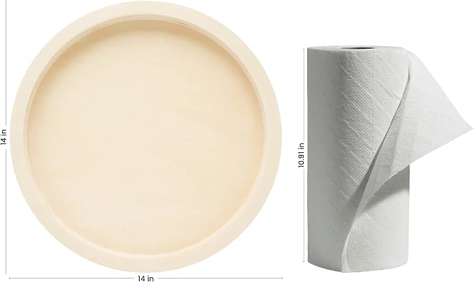 Circle Wood Panels for Painting 14 inch Diameter, Unfinished Wooden Trays for