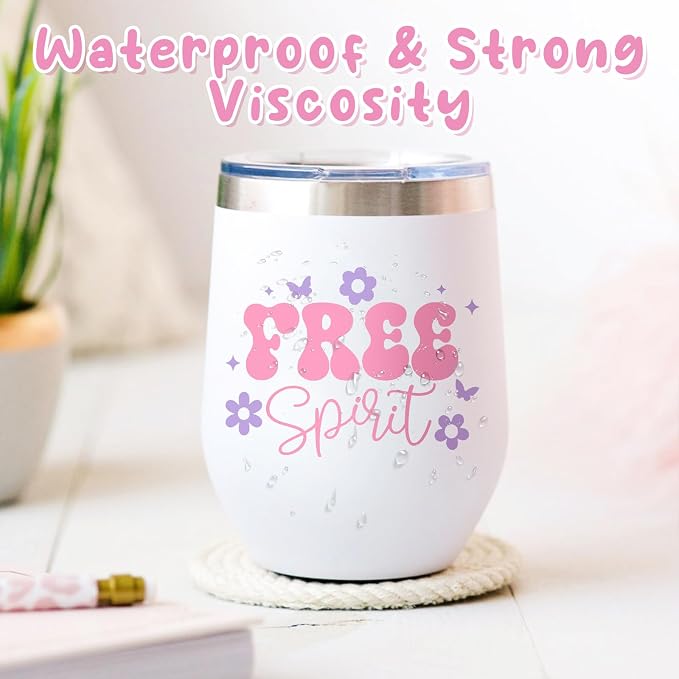Tintnut Boho Permanent Vinyl 8 Pcs 12x10in Neon Pink Floral Adhesive Vinyl |