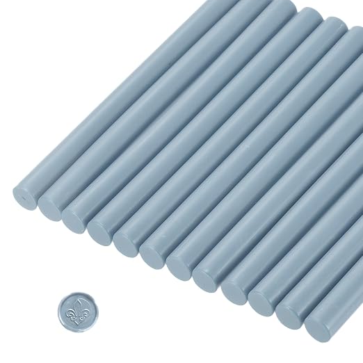 MECCANIXITY 12 Pcs Dark Blue Cylinder Sealing Wax Stick Glue Gun Wax Seal Rod