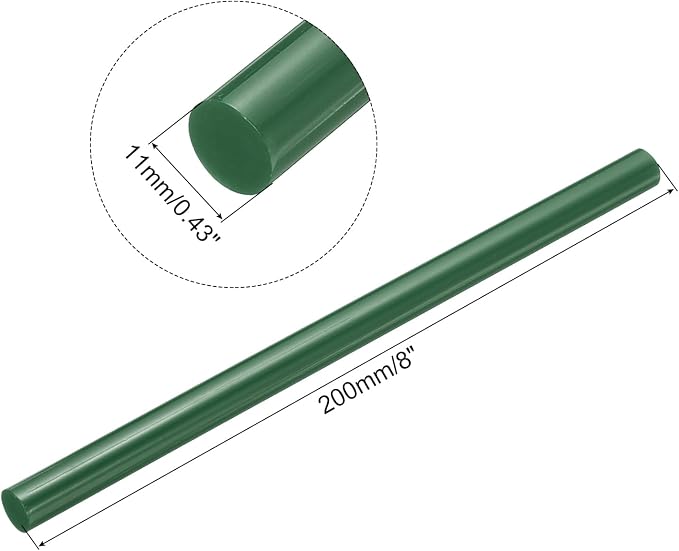 uxcell Mini Hot Glue Sticks for Glue Gun 11mm x 200mm Dark Green 12pcs
